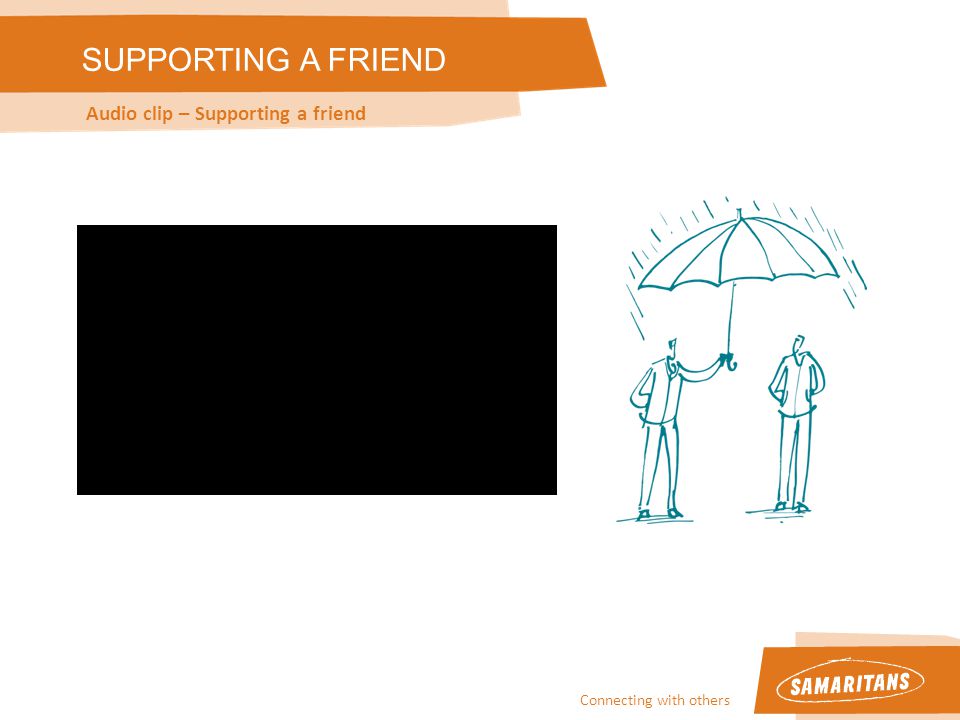 Connecting with others SUPPORTING A FRIEND Audio clip – Supporting a friend