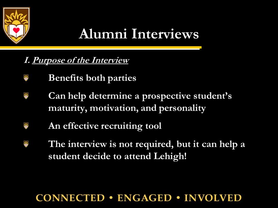 Alumni Interviews I.