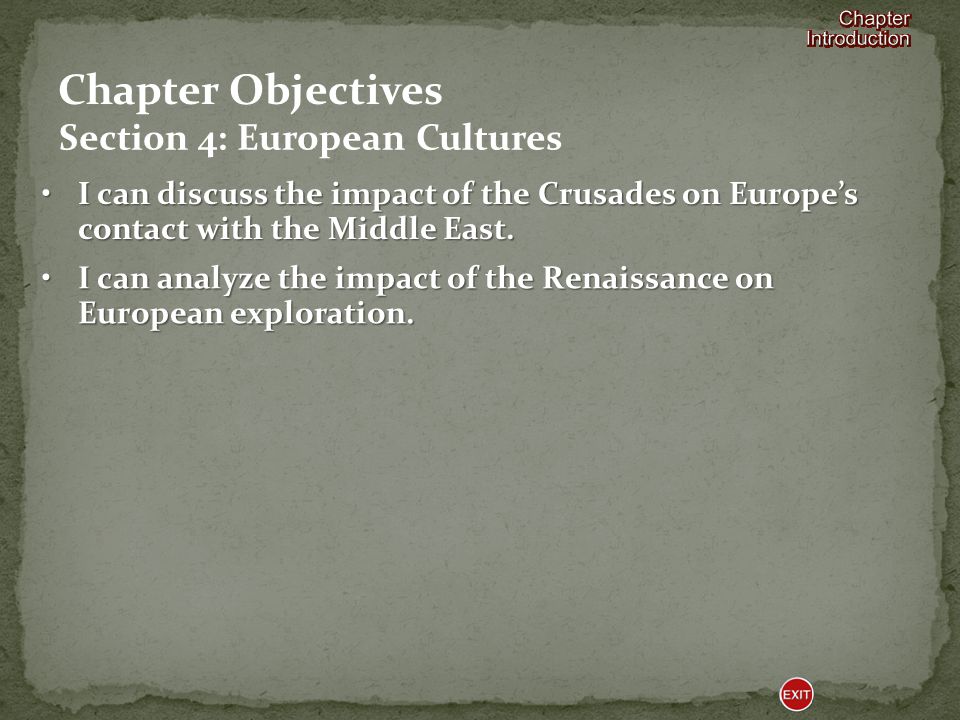 Section 4-European Cultures