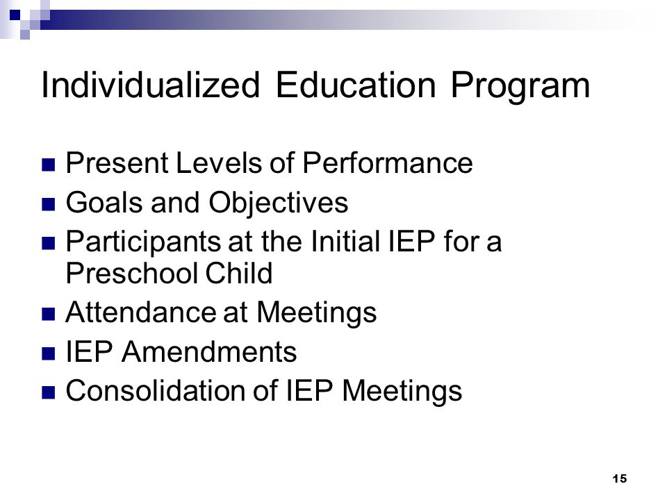 14 Individualized Education Program (IEP)