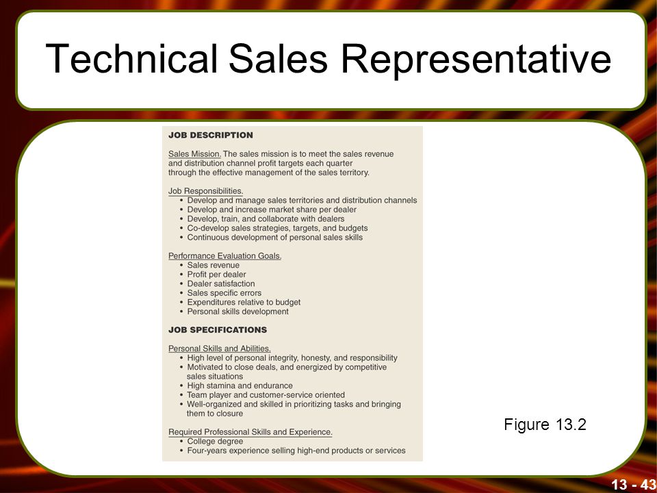 Technical Sales Representative Figure 13.2