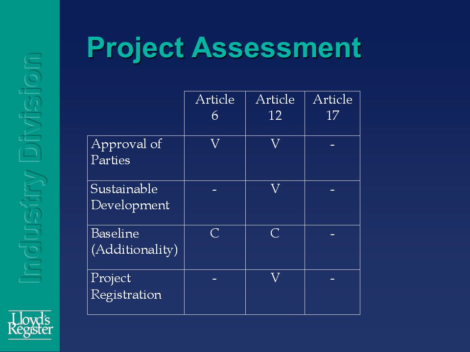 Project Assessment