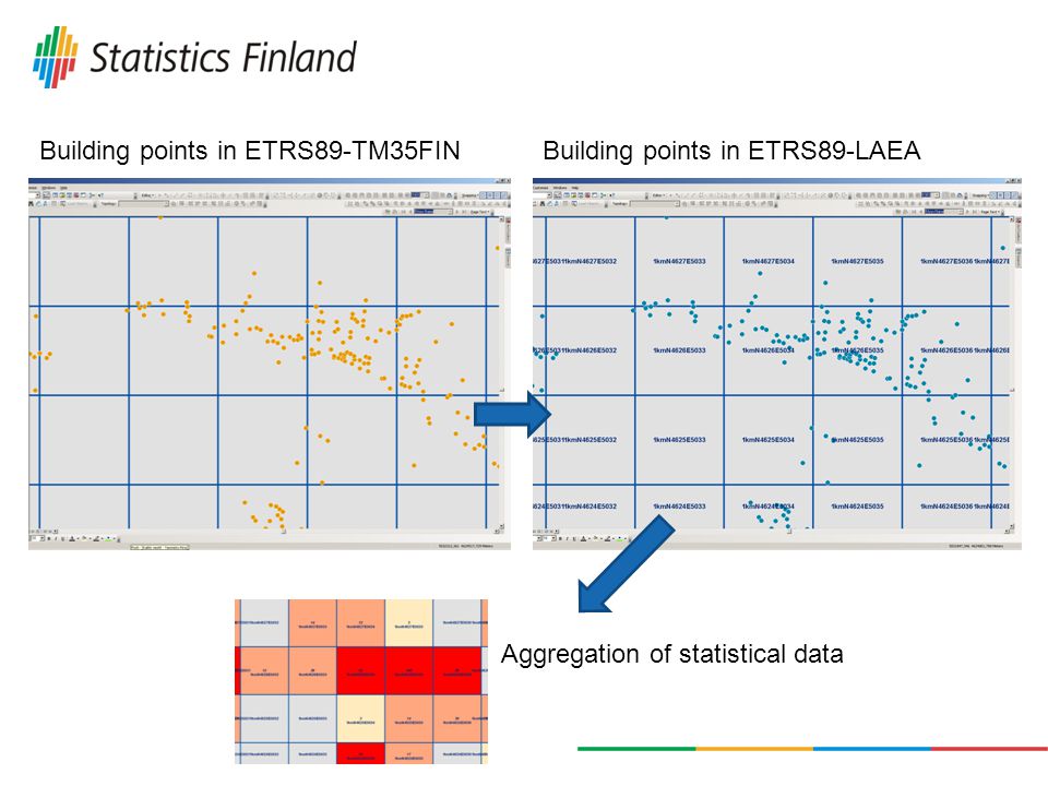 Building points in ETRS89-TM35FINBuilding points in ETRS89-LAEA Aggregation of statistical data