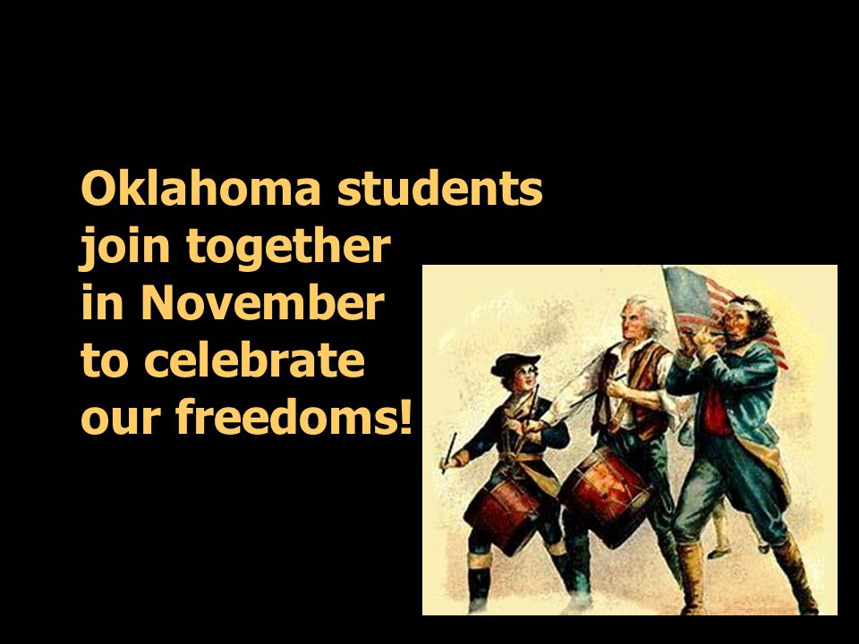 Oklahoma students join together in November to celebrate our freedoms!