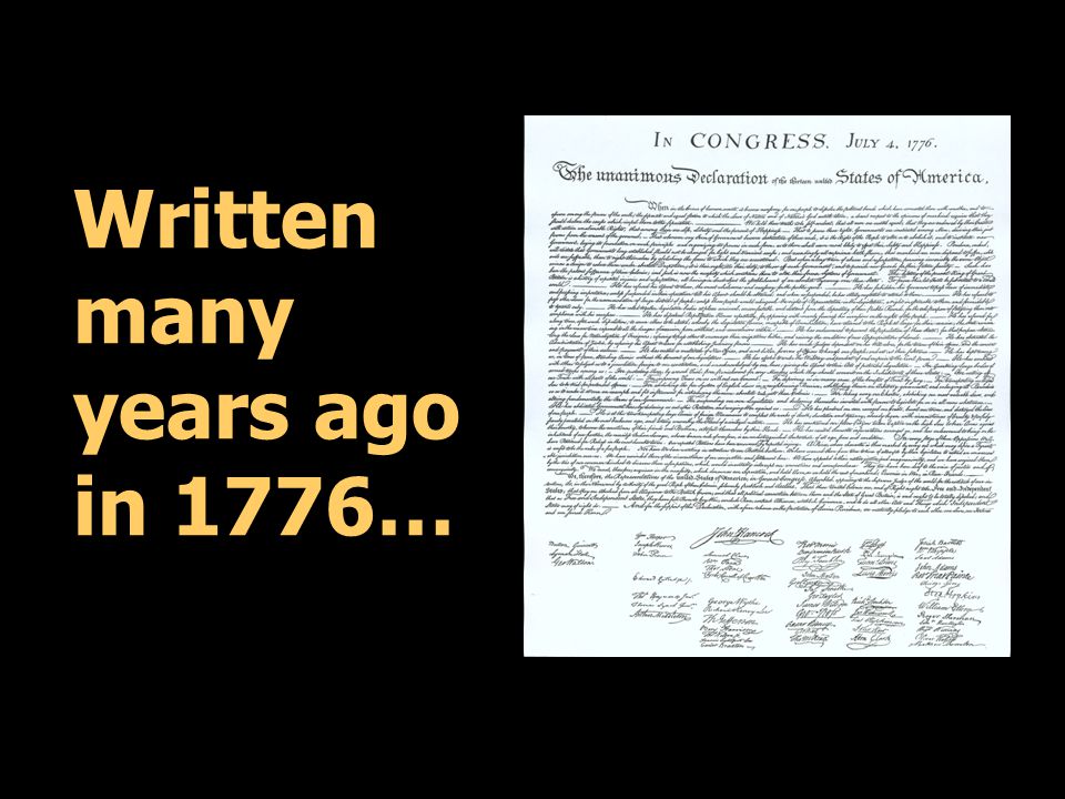 Written many years ago in 1776…