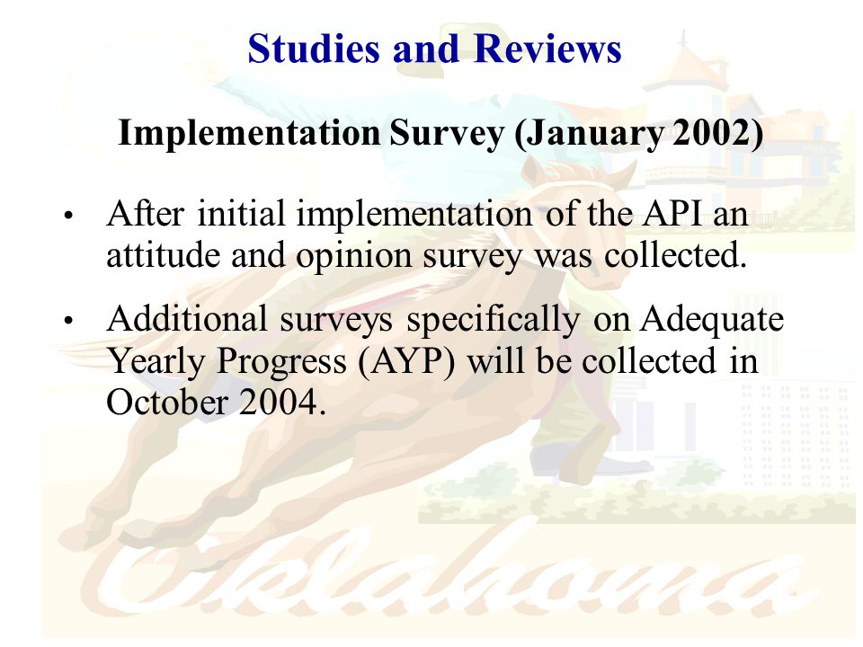 Implementation Survey (January 2002) After initial implementation of the API an attitude and opinion survey was collected.