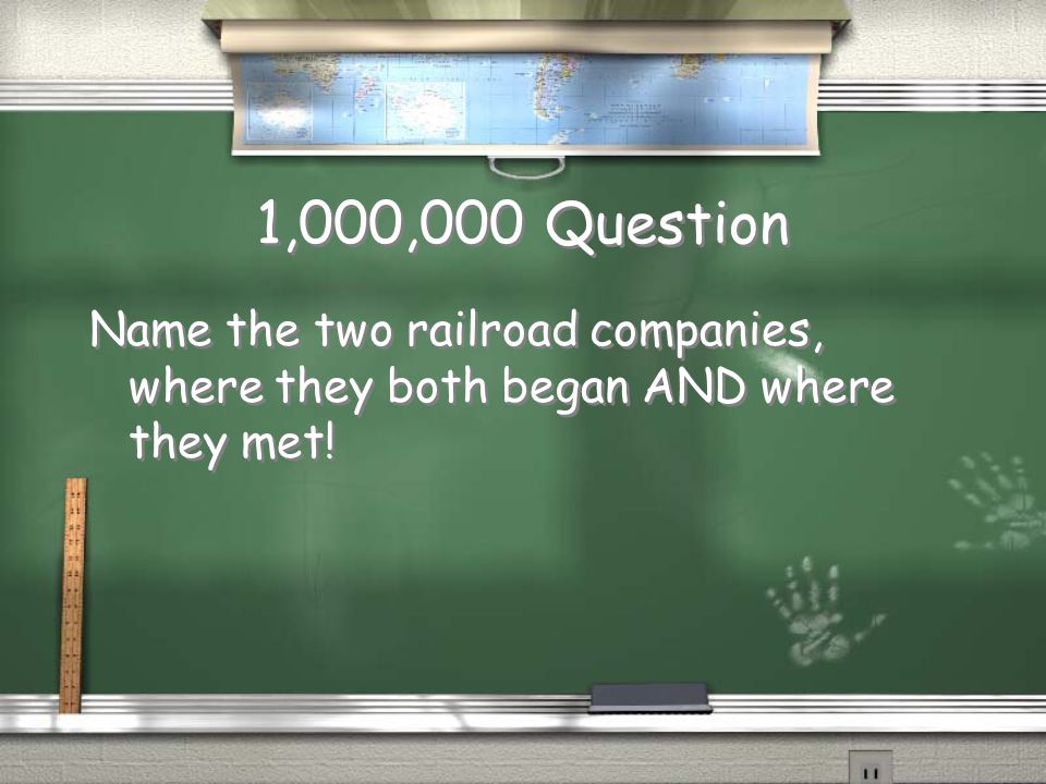 Million Dollar Question Grade Level Topic 11 Transportation in the Great Plains