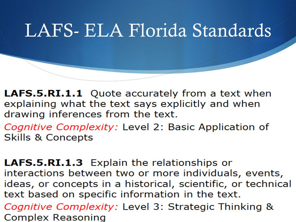 LAFS- ELA Florida Standards