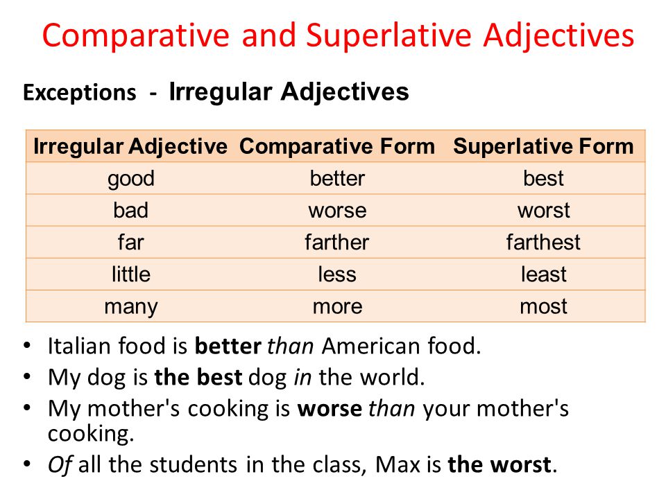 Young comparative and superlative