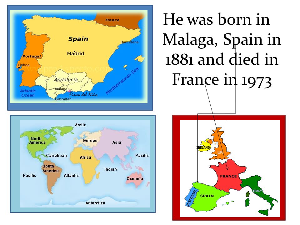 He was born in Malaga, Spain in 1881 and died in France in 1973