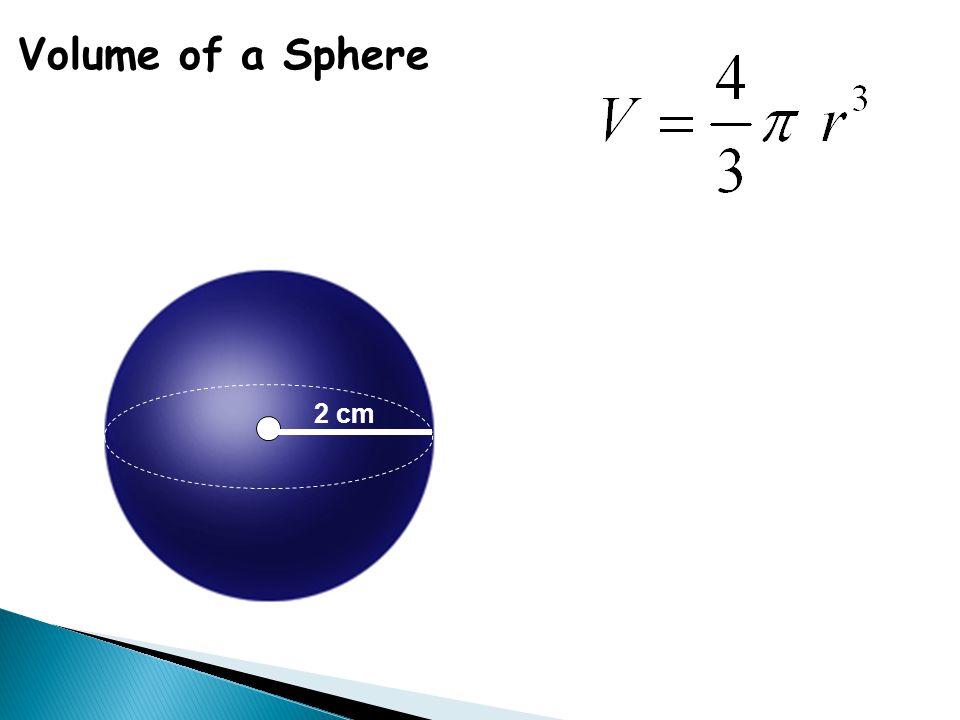 2 cm Volume of a Sphere