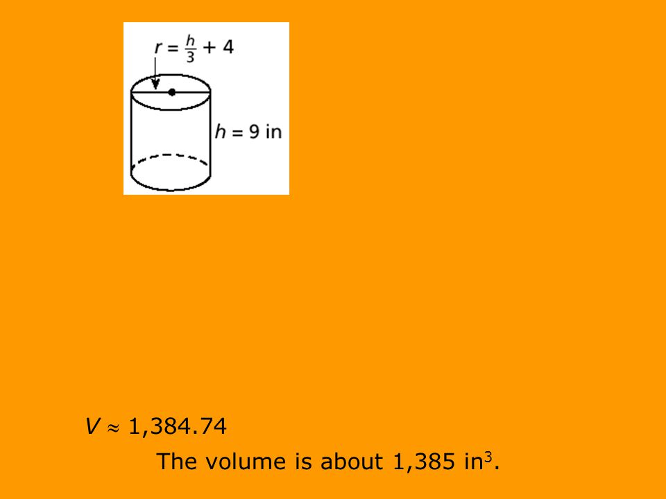 V  1, The volume is about 1,385 in 3.