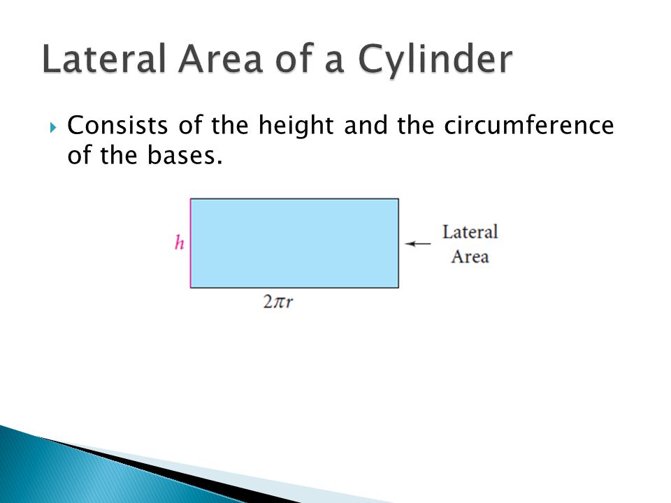  Consists of the height and the circumference of the bases.