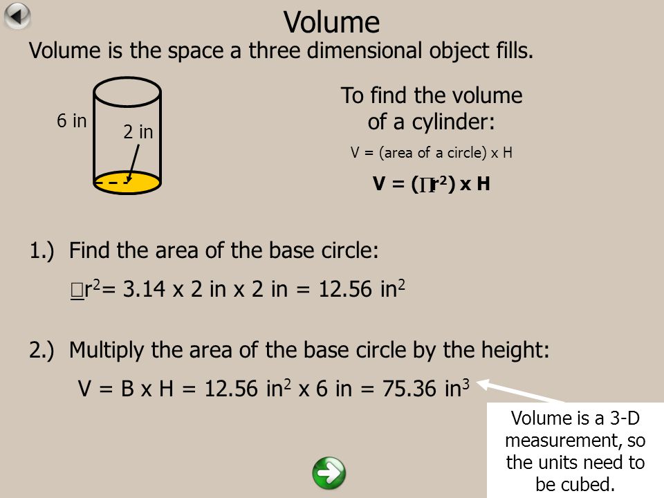 Volume Volume is the space a three dimensional object fills.