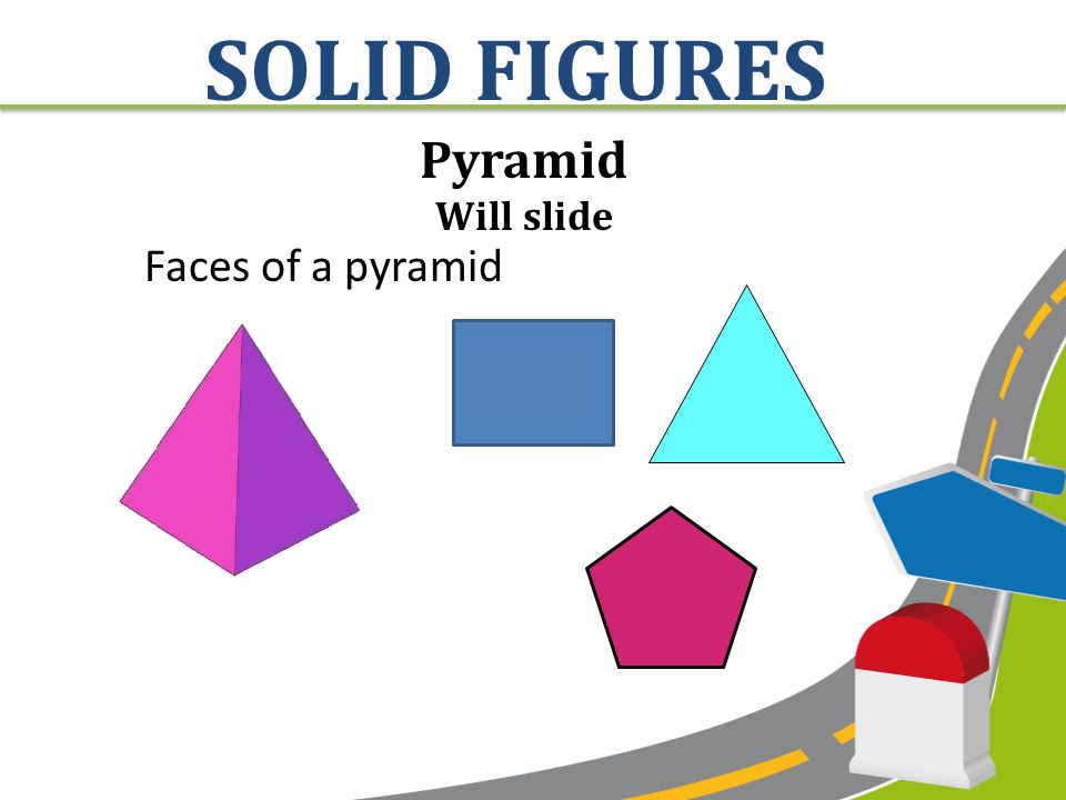 Cylinder Will roll, stack, and slide Faces of a cylinder SOLID FIGURES