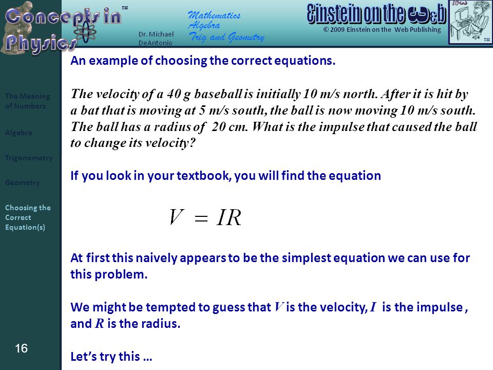 Mathematics Algebra 1 Trigonometry Geometry The Meaning Of Numbers Choosing The Correct Equation S Trig And Geometry Mathematics Is A Language It Is Ppt Download