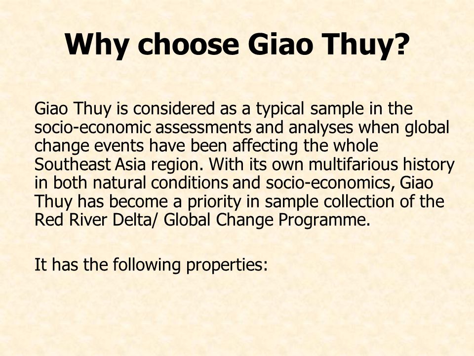 Why choose Giao Thuy.