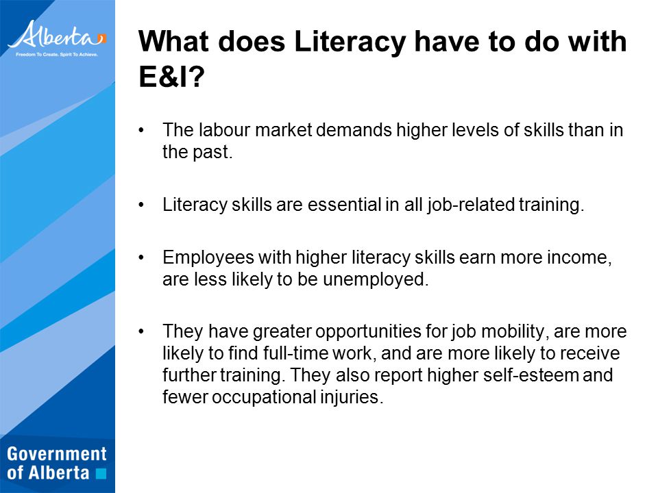 What does Literacy have to do with E&I.