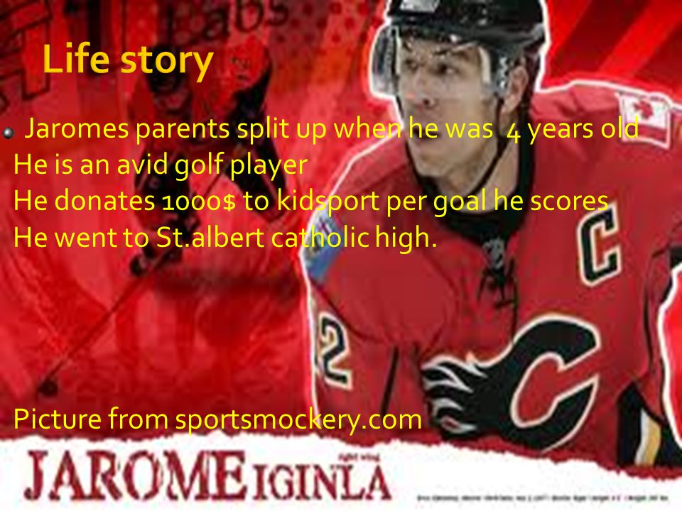 Jaromes parents split up when he was 4 years old He is an avid golf player He donates 1000$ to kidsport per goal he scores He went to St.albert catholic high.