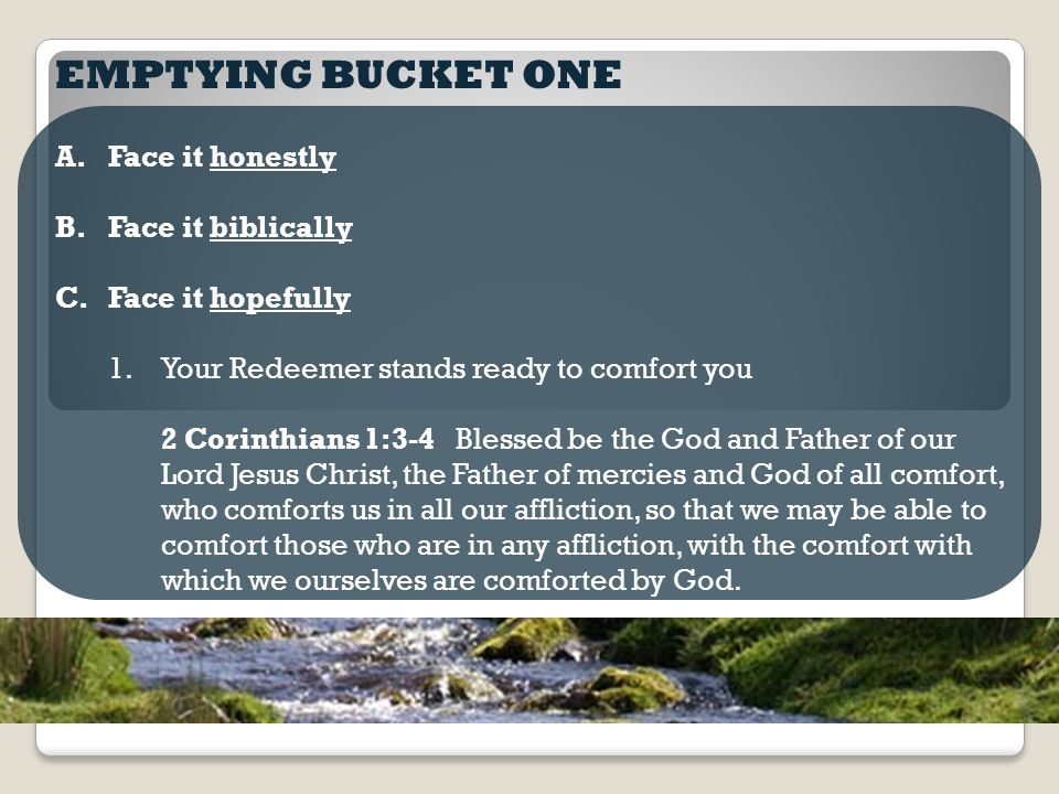 Dealing Biblically With The Past Fall Four Buckets Ppt Download