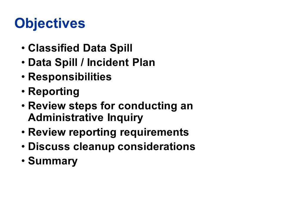 Managing A Data Spill Corrie Velez Technical Security Orlando