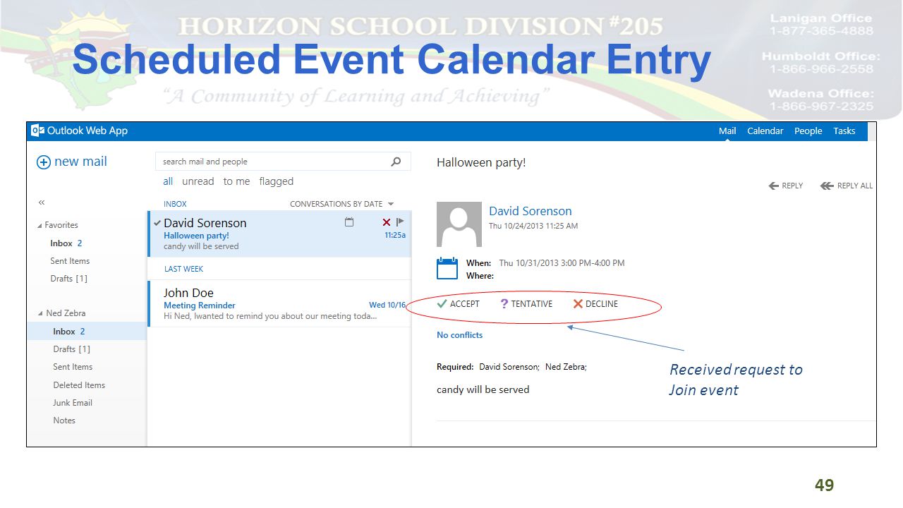Scheduled Event Calendar Entry 49 Received request to Join event
