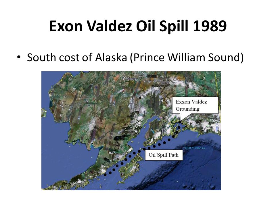 Exon Valdez Oil Spill 1989 South cost of Alaska (Prince William Sound)