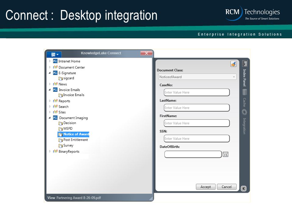 Enterprise Integration Solutions Connect : Desktop integration