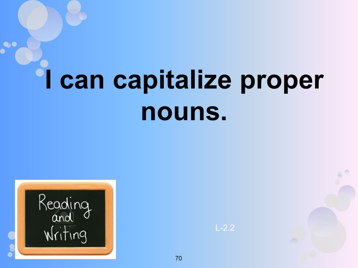 I can capitalize proper nouns. L