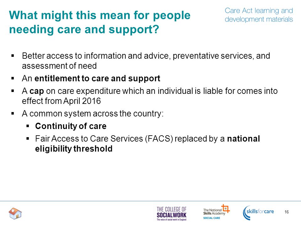 What might this mean for people needing care and support.