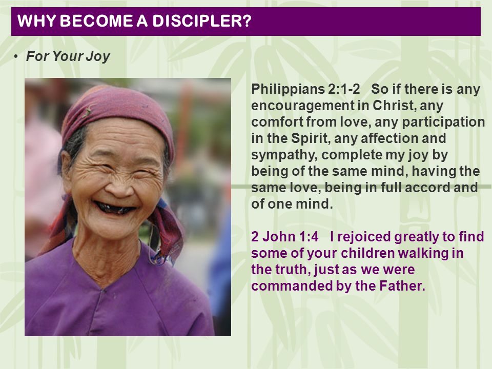 WHY BECOME A DISCIPLER.