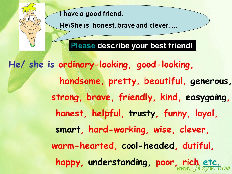 unit 7 men and women describe yourself in 3 words and then describe 3 adjectives that describe you