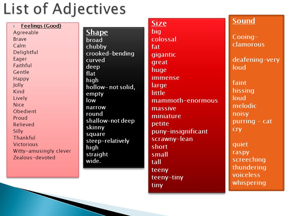 Adjectives definition