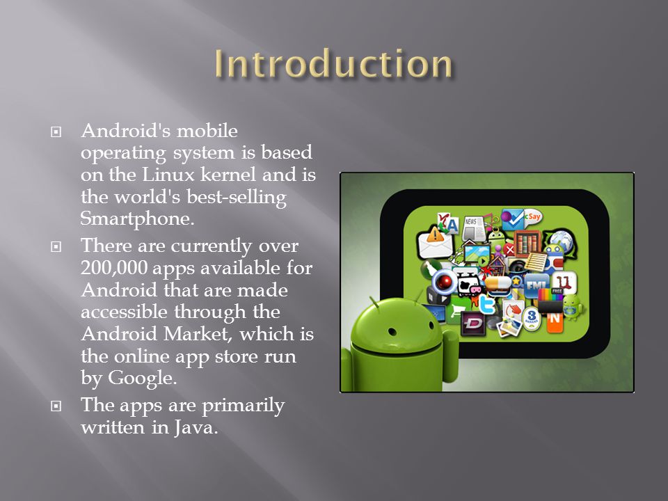 INTRO TO IOS AND ANDROID. THE PLAYERS AAndroid – Open source mobile OS  developed ny the Open Handset Alliance led by Google. Based on Linux 2.6  kernel. - ppt download