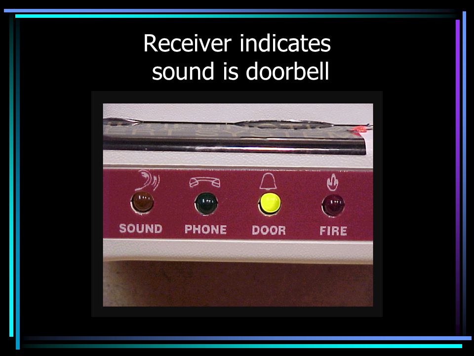 Receiver indicates sound is doorbell