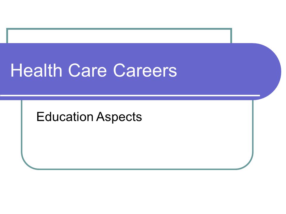 Health Care Careers Education Aspects