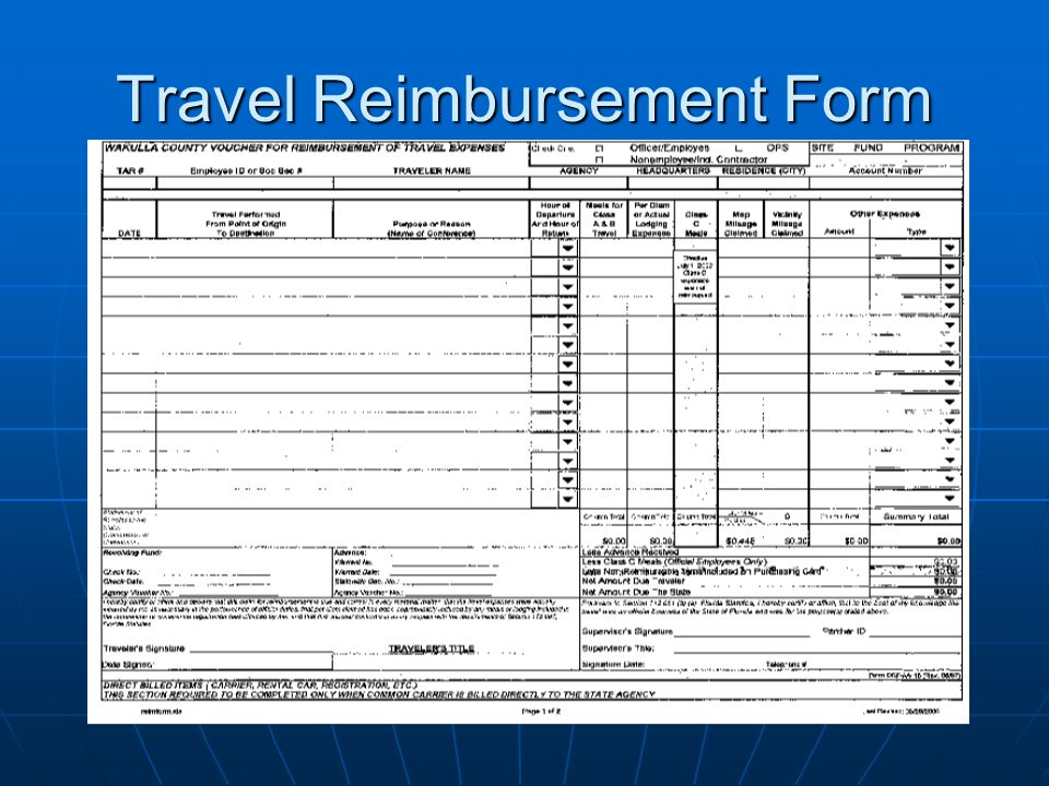 Travel Reimbursement Form