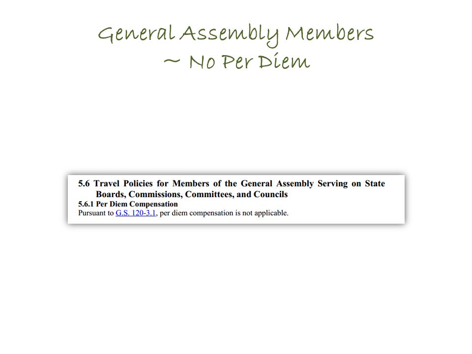 General Assembly Members ~ No Per Diem