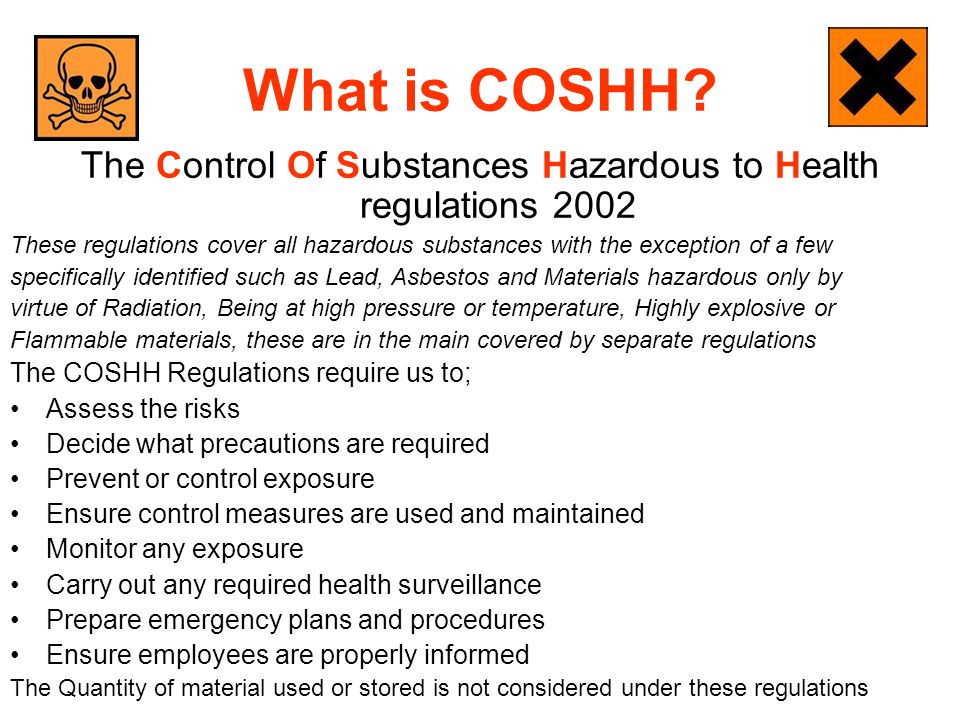 What is COSHH.