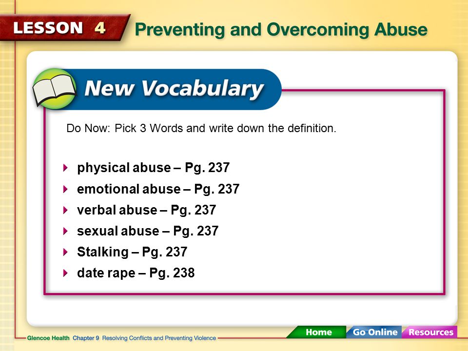 Preventing and Overcoming Abuse (4:03) Click here to launch video Click here to download print activity