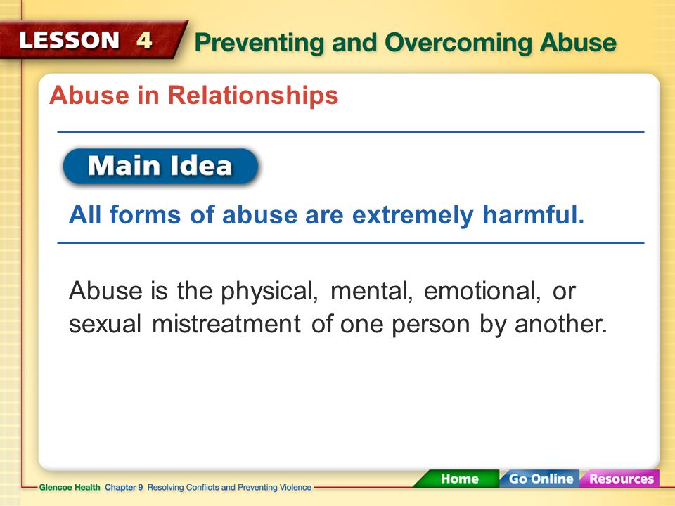 Abuse can cause physical, mental, and emotional damage.