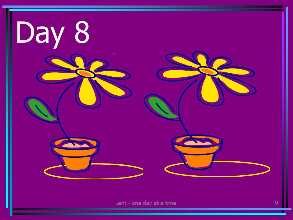 Lent - one day at a time!9 Day 8 Water plants or a green space that need watering.