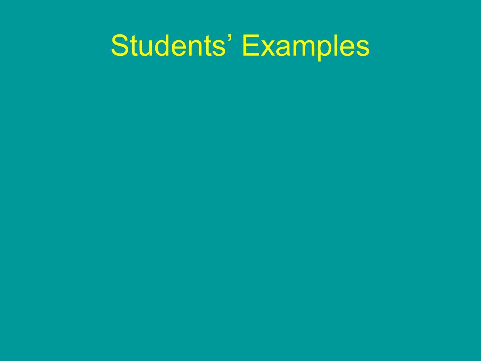Students’ Examples