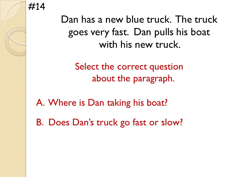 #14 Select the correct question about the paragraph.