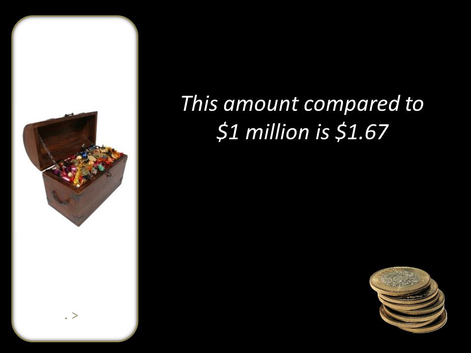 This amount compared to $1 million is $1.67. >