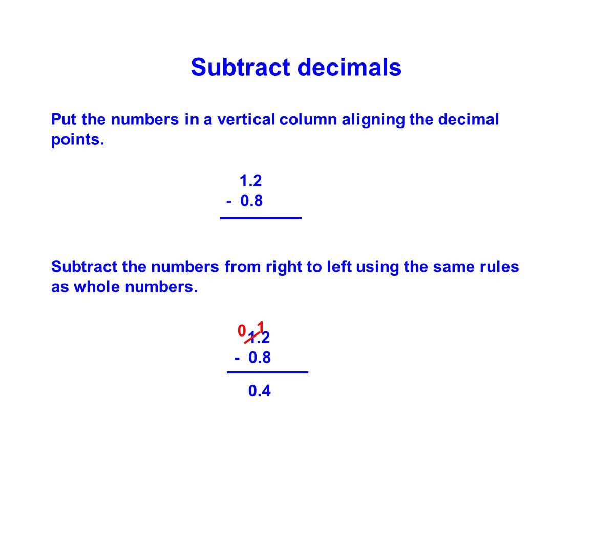Put the numbers in a vertical column aligning the decimal points.