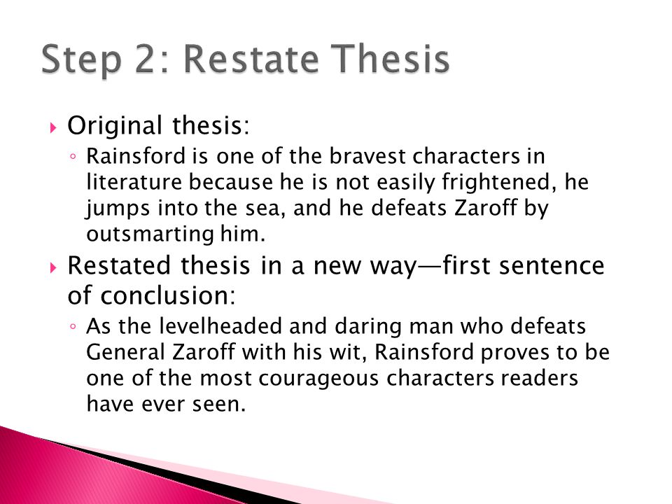 restate thesis