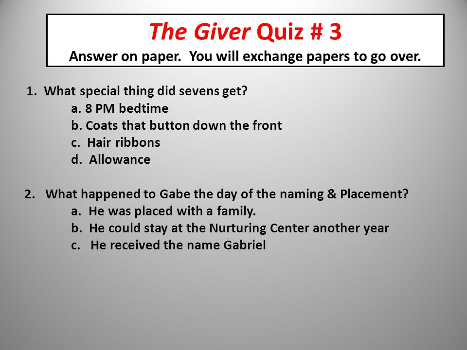 We will review the study questions for chapters 6 & 7 before having a quiz on these chapters.