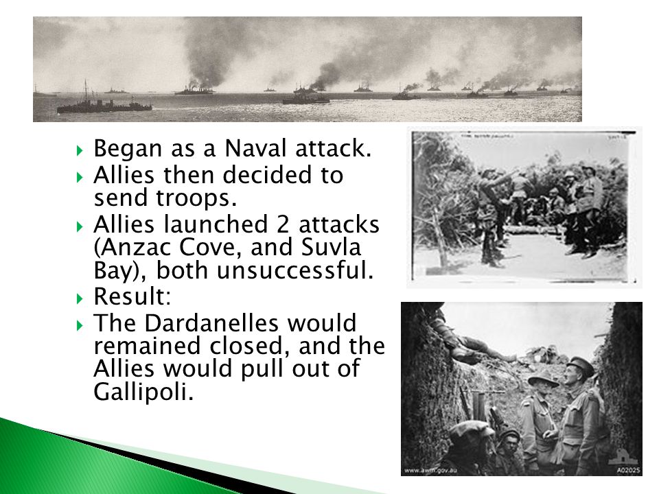  Began as a Naval attack.  Allies then decided to send troops.