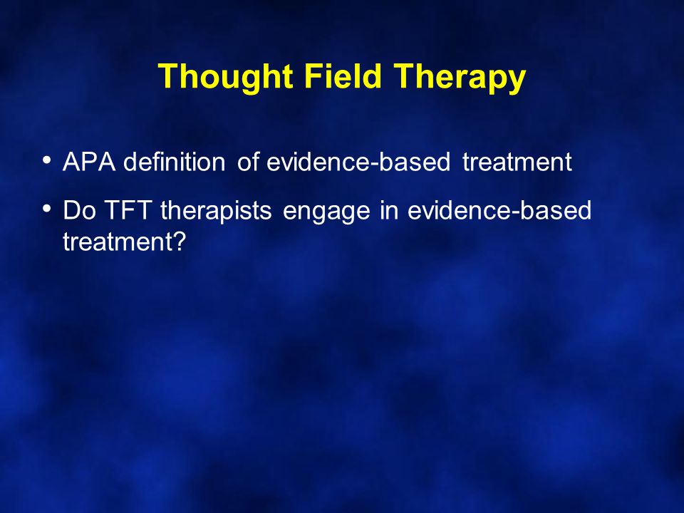 is thought field therapy evidence based